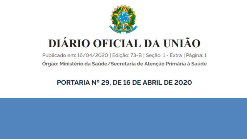 PORTARIA Nº 29, DE 16 DE ABRIL DE 2020